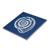 Spiral Seashell, Cobalt Blue en White Tegeltje (Zijkant)