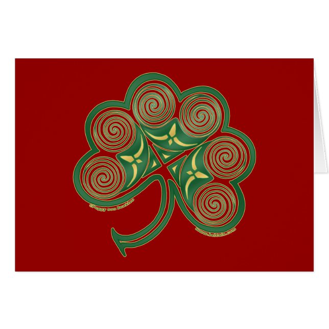 Spiral Shamrock-kerstkaart (Voorkant Horizontaal)