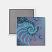 Spiral Staircase | Blauwe en roze fractale kunst Magneet (Voorkant / Achterkant)