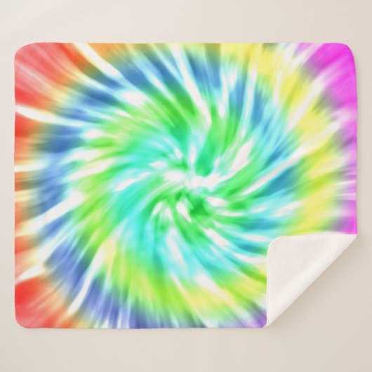 Spiral Tie Dye Pattern Sherpa Fleece Blanket Deken (Voorkant (horizontaal))