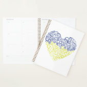 Spiral tourbillons mehandi coeur drapeau ukrainien (Devant avec enveloppe)