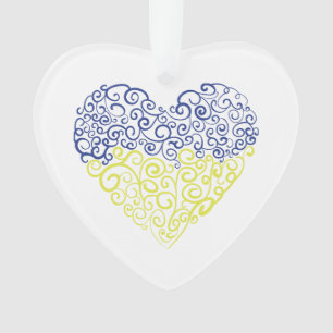 Spiral tourbillons mehandi coeur drapeau ukrainien