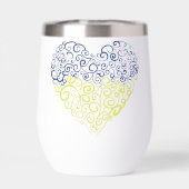 Spiral tourbillons mehandi coeur drapeau ukrainien (Arrière)