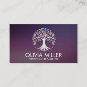 Spiral Tree of Life - kleur wervelblad Visitekaartje (Voorkant)