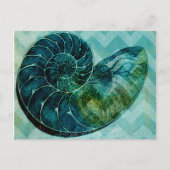 Spiral Turquoise Conch Shell Briefkaart (Voorkant)