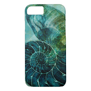 Spiral Turquoise Conch Shell iPhone 8/7 Hoesje