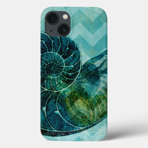 Spiral Turquoise Conch Shell iPhone 13 Hoesje