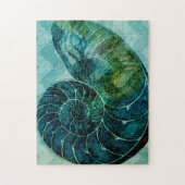 Spiral Turquoise Conch Shell Legpuzzel (Verticaal)