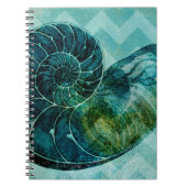 Spiral Turquoise Conch Shell Notitieboek (Voorkant)