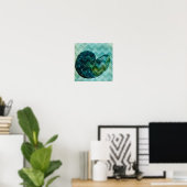 Spiral Turquoise Conch Shell Poster (Thuiskantoor)