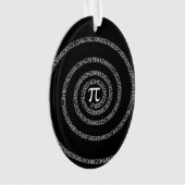 Spiral voor pi-cijfers op zwart ornament (voorkant)