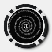 Spiral voor pi-cijfers op zwart pokerchips (Achterkant)