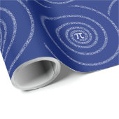 Spiral voor Pi op Navy Blue Decor Cadeaupapier (Rol Hoek)