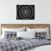 Spiral voor Pi op Solid Black Canvas Afdruk (Insitu (Slaapkamer))