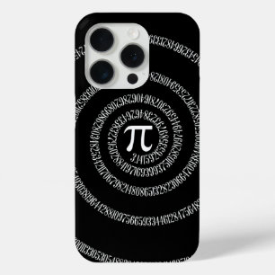 Spiral voor Pi op Solid Black iPhone 15 Pro Case