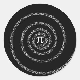 Spiral voor Pi op Solid Black Decor Ronde Sticker