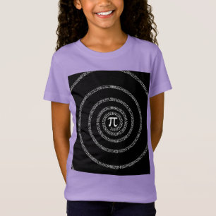 Spiral voor Pi op zwarte stijl T-shirt