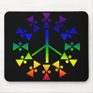 Spiral voor Rainbow Peace Sign Muismat