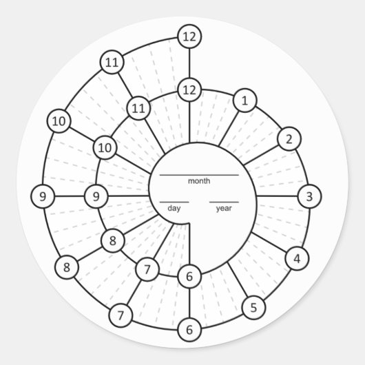 Spiraldex Ronde Sticker (Voorkant)