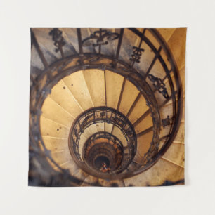 Spirale cirkeltrap trappen oude bouwtrap wandkleed