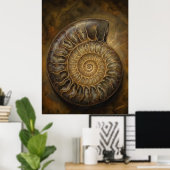 Spirale d'ammonite Affiche d'art de l'ancienne sag (Bureau à domicile)