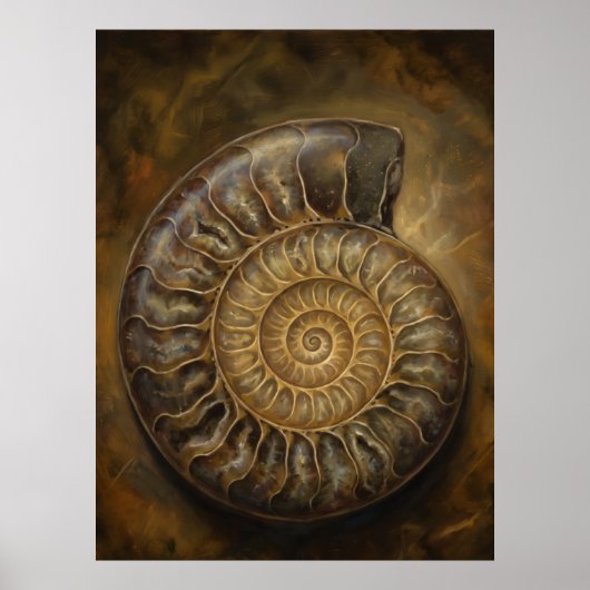 Spirale d'ammonite Affiche d'art de l'ancienne sag (Devant)