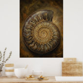 Spirale d'ammonite Affiche d'art de l'ancienne sag (Cuisine)
