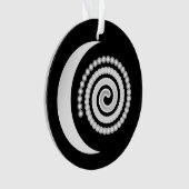Spirale de lune d'argent sur noir (devant)