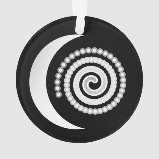 Spirale de lune d'argent sur noir (dos)