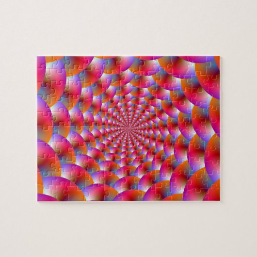 Spirale de Puzzle en rose et violet (Horizontal)