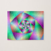 Spirale de Puzzle en Turquoise et Rose (Horizontal)