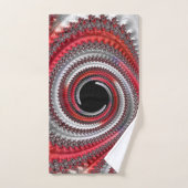 Spirale fractale abstraite avec dégradé rouge et n (Serviette à main)