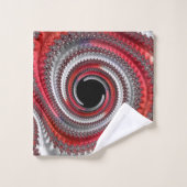 Spirale fractale abstraite avec dégradé rouge et n (Gant de toilette)