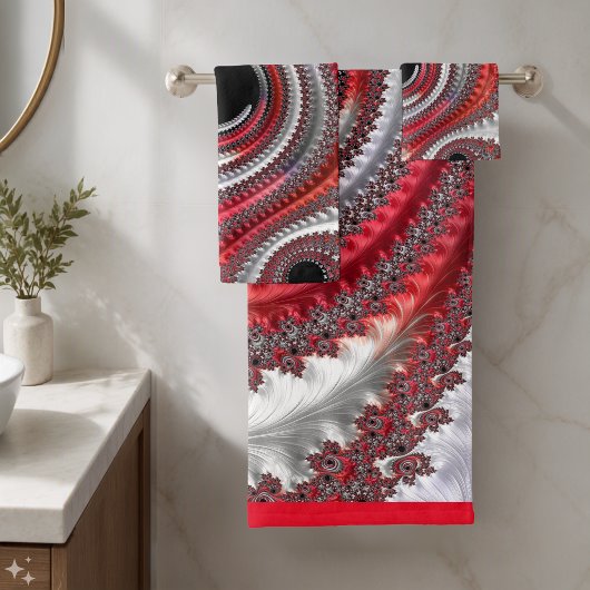 Spirale fractale abstraite avec dégradé rouge et n