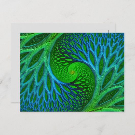 Spirale fractale boom van het leven briefkaart (Voorkant / Achterkant)