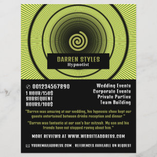 Spirale hypnose, Hypnotist Event Entertainer Flyer