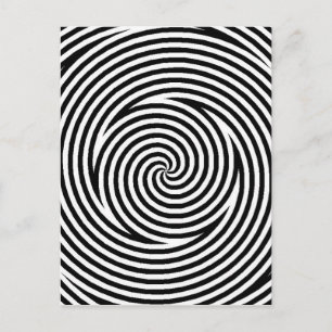 Spirale optische illusie zwarte witte cirkels briefkaart