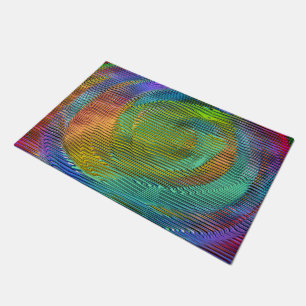 Spirale regenboog met reliëf en romige strepen deurmat