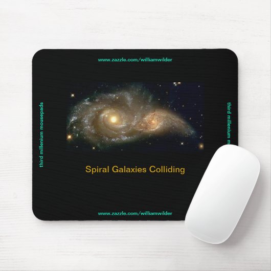 Spirale sterrenstelsels die Mousepad in botsing br Muismat (Met muis)