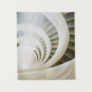Spirale zwarte en witte trappen wandkleed