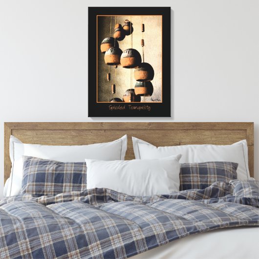 Spiraled Clay Wind Chimes still Life Canvas Afdruk (Insitu (Slaapkamer))