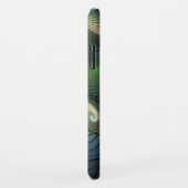 Spiralen Blauwgroen Beige Groene Abstracte Fractal Case-Mate iPhone Case (Achterkant/rechts)