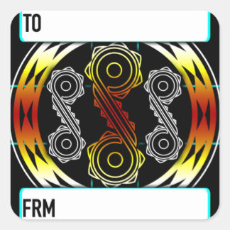 Spiralen en diamanten in sterburst vierkante sticker