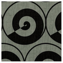 Spiralen, Schnecken, Kreise Muster schwarz Stof