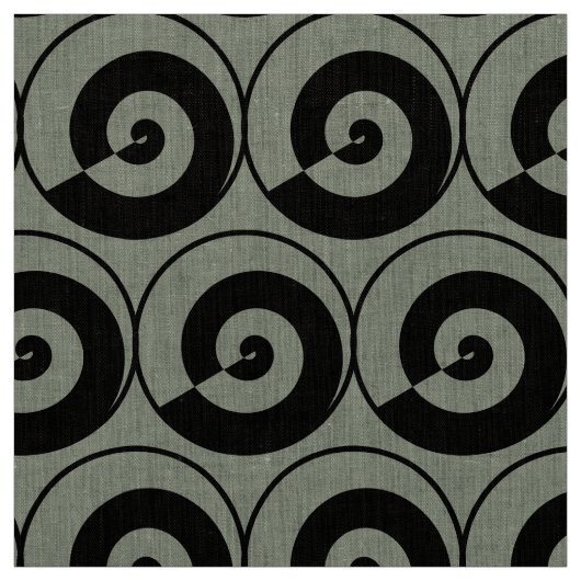 Spiralen, Schnecken, Kreise Muster schwarz Stof (Swatch)