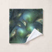 Spirales cool Beige Vert Turquoise Fractal Art (Gant de toilette)