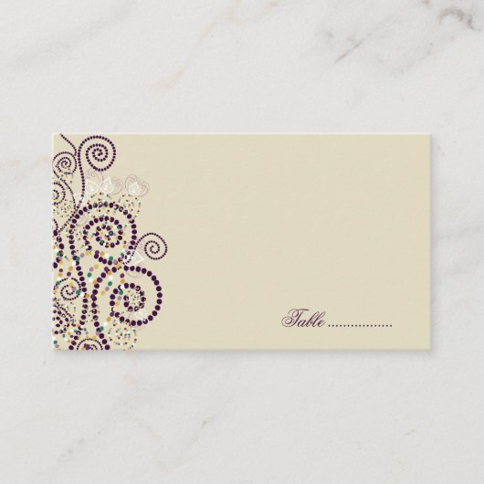 Spirales de Boho pourpre Elégant Mariage Cartes de (Devant)