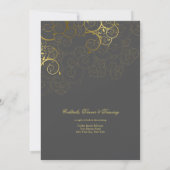 Spirales d'or Vine Classé Gris Faire-part de maria (Dos)