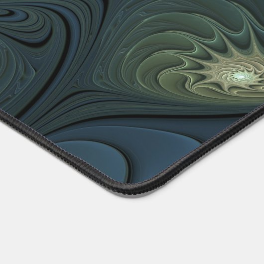 Spirales Turquoise Beige Vert Abstrait Fractal Art (Coin)