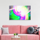 SPIRALFLUO - Psychedelic Colorful Modern Fractal - Canvas Afdruk (Insitu (Woonkamer))